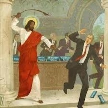 La colère justifiée. Jésus contre les vendeurs du temple.