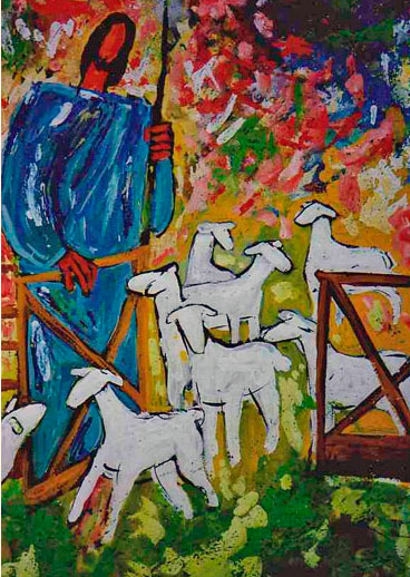 Crédits photo : Bernadette Lopez, alias Berna dans Évangile et peinture Crédits photo : Bernadette Lopez, alias Berna dans Évangile et peinture