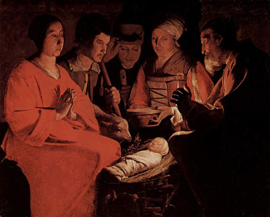 Tableau de l`Adoration des bergers de Georges Latour c.1664  (Huile sur toile)