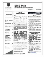 Notre bulletin SME-Info attire l'attention des internautes Notre bulletin SME-Info attire l'attention des internautes