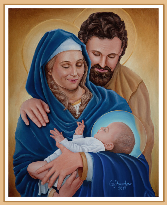 La Sainte Famille de Jésus, Marie et Joseph (Tableau de Guy Desrochers reproduit avec la permission de l'auteur) La Sainte Famille de Jésus, Marie et Joseph (Tableau de Guy Desrochers reproduit avec la permission de l'auteur)