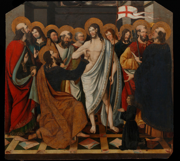 Huile sur panneau dans l'église Saint-Thomas, une église romane située à Llupia dans le département français des Pyrénées-Orientales. Premier quart du XVIe siècle par le Maître de Llupia (Crédits photo : Commune de Llupia). C'est en 1998 , lors des travaux de restauration du retable baroque de l'église de Saint-Thomas que des panneaux gothiques peints d'un ancien retable ont été découverts. Huile sur panneau dans l'église Saint-Thomas, une église romane située à Llupia dans le département français des Pyrénées-Orientales. Premier quart du XVIe siècle par le Maître de Llupia (Crédits photo : Commune de Llupia). C'est en 1998 , lors des travaux de restauration du retable baroque de l'église de Saint-Thomas que des panneaux gothiques peints d'un ancien retable ont été découverts.
