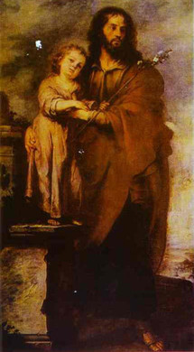 Saint Joseph avec l’Enfant-Jésus par Bartolomé Esteban Murillo vers 1665-1666 (Musée des Beaux- Arts à Séville, Espagne)