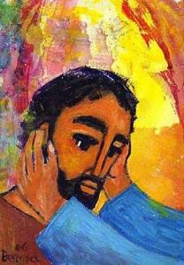Guérison d'un sourd et muet par Jésus (Crédits photo : Bernadette Lopez, alias Berna dans Évangile et peinture)