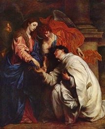 La vision du bienheureux Hermann Joseph. Tableau d'Antoon Van Dyck en 1629 qui se trouve au Kunsthistorisches Museum  de Vienne