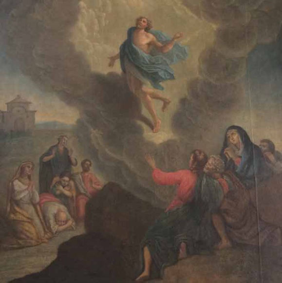 L'Ascension de Jésus - Copie d'un tableau attribué à Nicolas Poussin (1594-1665) au Séminaire de Québec (Crédits photo : H. Giguère)