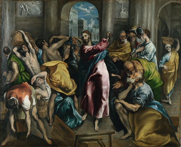 Jésus chassant les vendeurs du Temple par El Greco (1541-1614) (Domaine public via Wikimedia Commons)