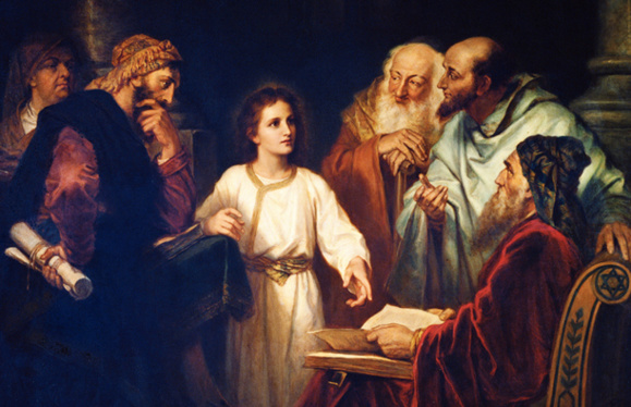 Jésus au temple avec les docteurs (Domaine public usage religieux seulement) Jésus au temple avec les docteurs (Domaine public usage religieux seulement)