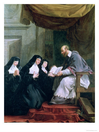 Saint François de Sales remettant à sainte Jeanne de Chantal les Constitutions des visitandines Saint François de Sales remettant à sainte Jeanne de Chantal les Constitutions des visitandines