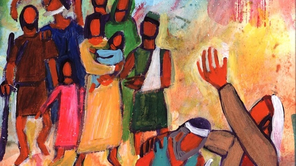 Crédits photo : Bernadette Lopez, alias Berna dans Évangile et peinture Crédits photo : Bernadette Lopez, alias Berna dans Évangile et peinture