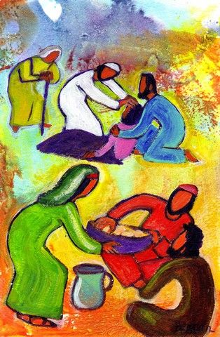 "Il en désigna 72 et il les envoya deux par deux" (Crédits photo : Bernadette Lopez, alias Berna dans Évangile et peinture ) "Il en désigna 72 et il les envoya deux par deux" (Crédits photo : Bernadette Lopez, alias Berna dans Évangile et peinture )