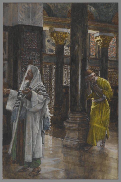 Le pharisien et le publicain par James Tissot au Musée de Brooklyn (Crédits photo : Domaine  public via Wikimedia Commons)