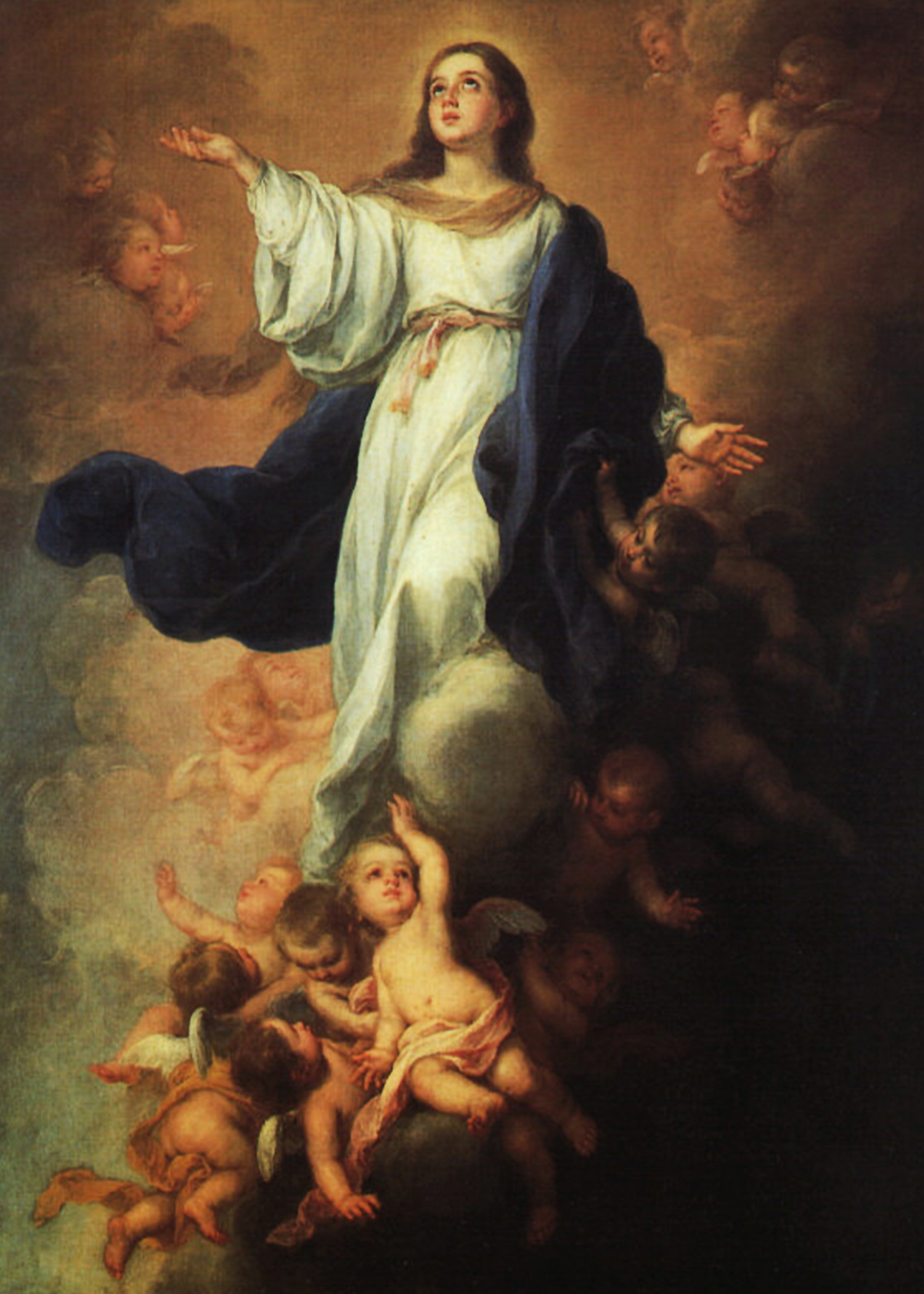 L'Assomption de la Vierge Marie par Bartolomé Esteban Murillo 1670 Musée de l'Hermitage à St-Petersbourg (Domaine public)
