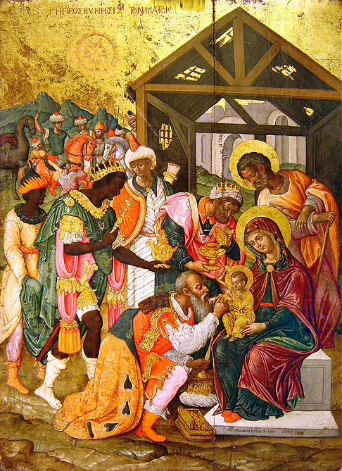 Adoration des mages - Icône byzantine (Crédits photo : Wikimedia Commons)