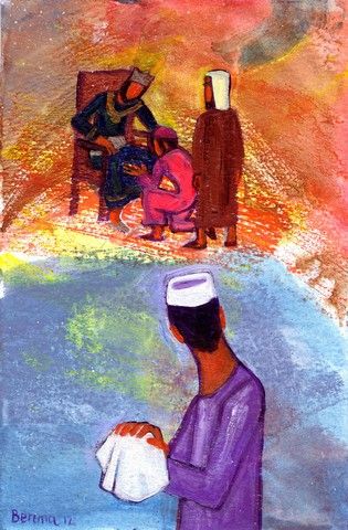 La parabole des talents (Crédits photo : Bernadette Lopez, alias Berna dans Évangile et peinture) La parabole des talents (Crédits photo : Bernadette Lopez, alias Berna dans Évangile et peinture)