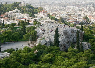 La colline de l'Aréopage à Athènes en grec Ἄρειος πάγος / Áreios págos) était à Athènes la « colline d'Arès », située à l'ouest de l`Acropole.