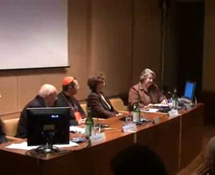 De gauche  à droite, Professeur Antonio Paolucci, Cardinal Giovanni Lajolo, Mme Ann Leahy et Mme Daniela Renosto