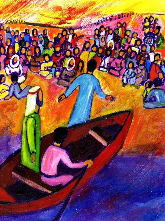 « Il fut saisi de compassion envers eux » Marc 6, 34 (Crédits photo : Bernadette Lopez, alias Berna dans Évangile et peinture) « Il fut saisi de compassion envers eux » Marc 6, 34 (Crédits photo : Bernadette Lopez, alias Berna dans Évangile et peinture)