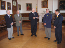 Jubilaires au Séminaire de Québec. L`abbé Thivierge est le premier à gauche.