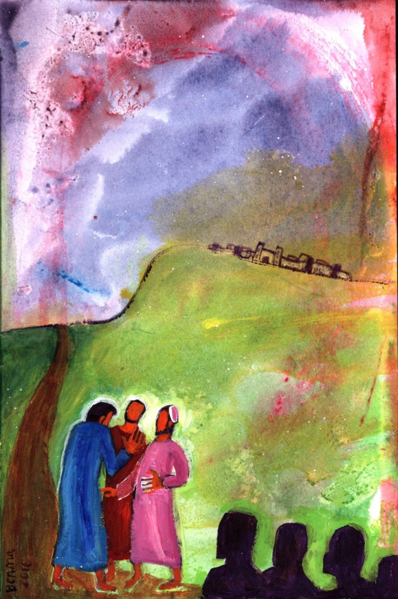 « Jésus, le visage déterminé, prit la route de Jérusalem » Luc 9, 52 (Crédits photo : Bernadette Lopez, alias Berna dans Évangile et peinture) « Jésus, le visage déterminé, prit la route de Jérusalem » Luc 9, 52 (Crédits photo : Bernadette Lopez, alias Berna dans Évangile et peinture)