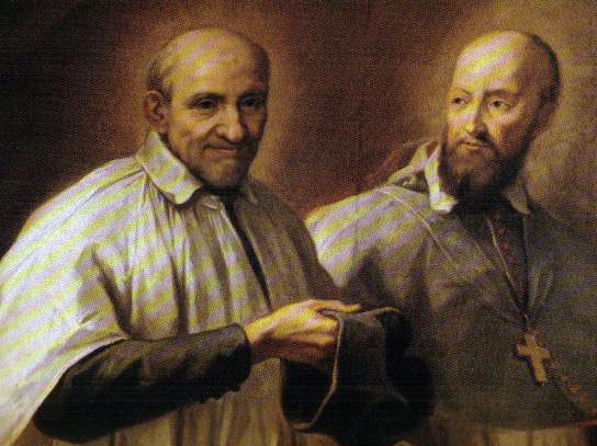 Saint François de Sales (1567-1622) et son ami saint Vincent de Paul (1581-1660)