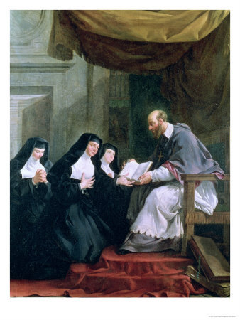 Saint François de Sales remettant à sainte Jeanne de Chantal les Constitutions des visitandines