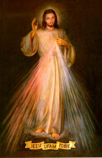 Image de sainte Faustine Kowalska (1905-1938) qui s'en est servi pour promouvoir la dévotion à la Divine Miséricorde. Sainte Faustine a fait peindre cette fameuse icône où est inscrite l'invocation suivante : "Jésus, j'ai confiance en Toi" d'après l'apparition dont elle avait été favorisée. Le pape Jean-Paul II a canonisé sœur Faustine le 30 avril 2000. Image de sainte Faustine Kowalska (1905-1938) qui s'en est servi pour promouvoir la dévotion à la Divine Miséricorde. Sainte Faustine a fait peindre cette fameuse icône où est inscrite l'invocation suivante : "Jésus, j'ai confiance en Toi" d'après l'apparition dont elle avait été favorisée. Le pape Jean-Paul II a canonisé sœur Faustine le 30 avril 2000.