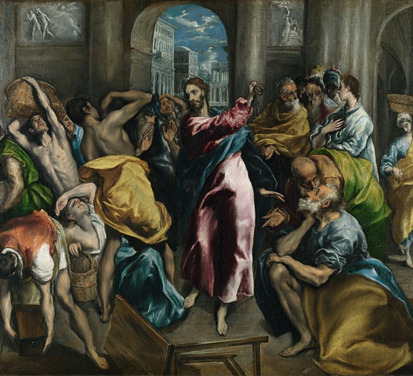 Jésus chassant les vendeurs du Temple par El Greco (1541-1614) (Domaine public via Wikimedia Commons)